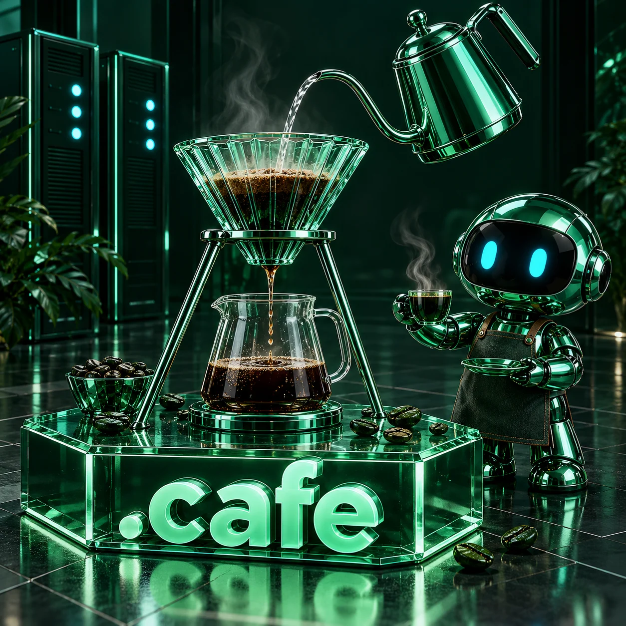 تصویر اختصاصی .cafe، ربات و سرورهای شبکه