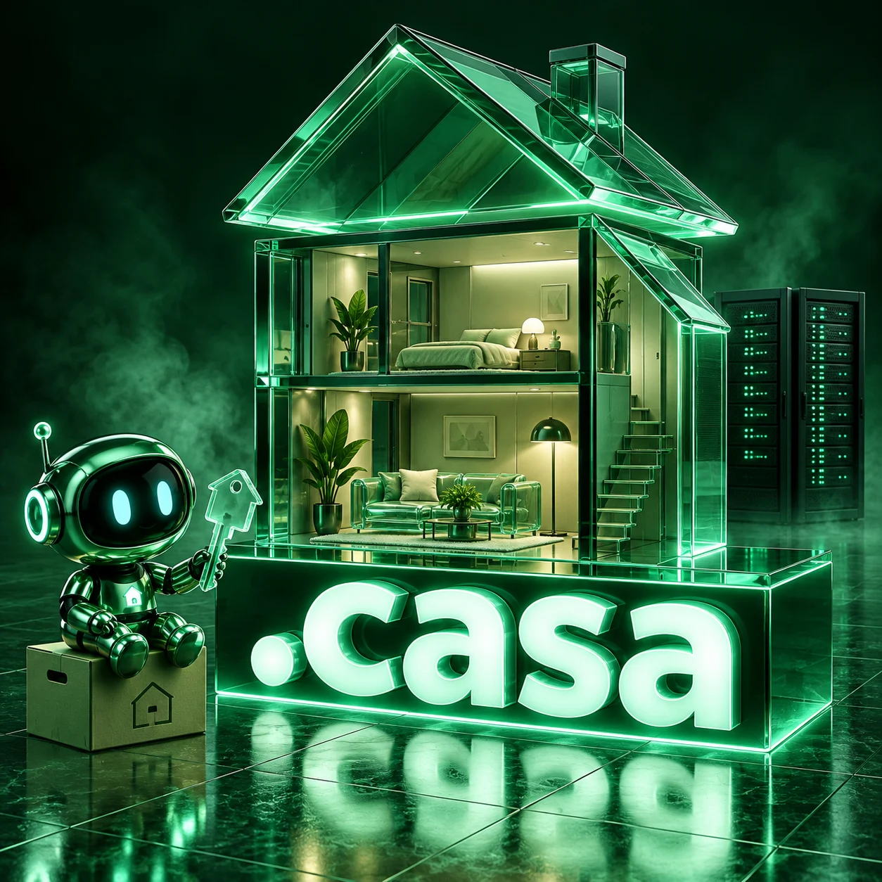 تصویر اختصاصی .casa، ربات و سرورهای شبکه