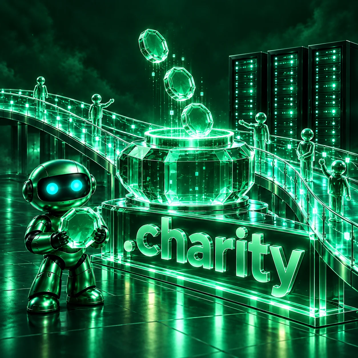 تصویر اختصاصی .charity، ربات و سرورهای شبکه