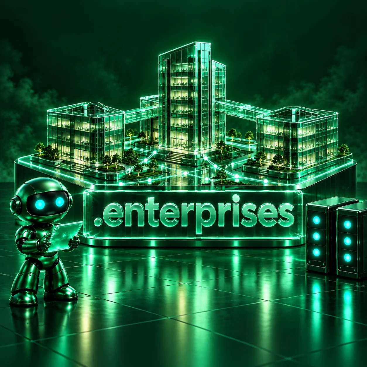 تصویر اختصاصی .enterprises، ربات و سرورهای شبکه