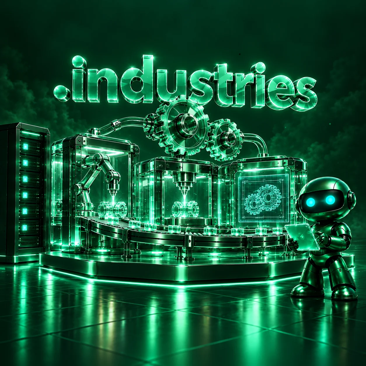 تصویر اختصاصی .industries، ربات و سرورهای شبکه