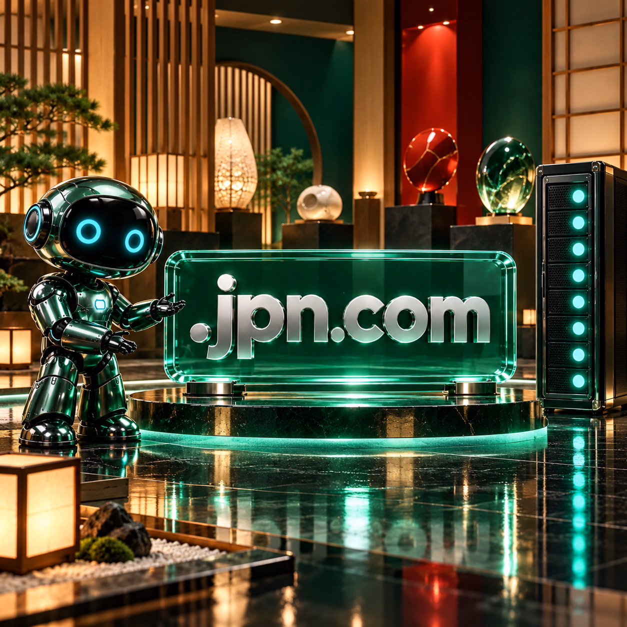 گالری طراحی معاصر ژاپنی با معماری چوبی مدرن، نور کاغذی و نشان .jpn.com.