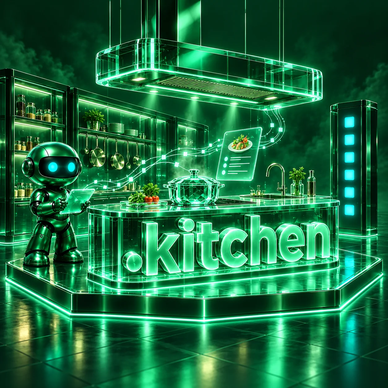 تصویر اختصاصی .kitchen، ربات و سرورهای شبکه