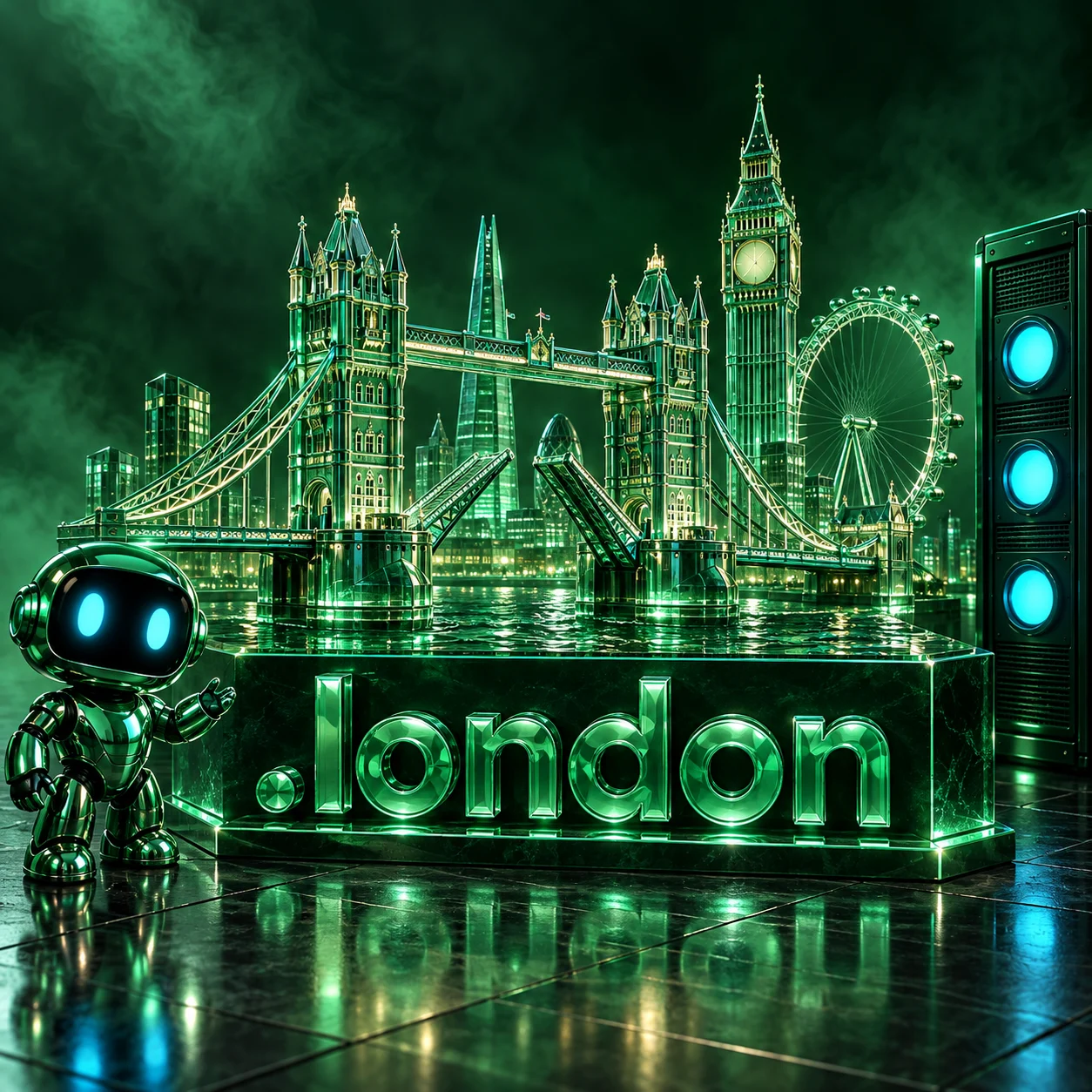 تصویر اختصاصی .london، ربات و سرورهای شبکه