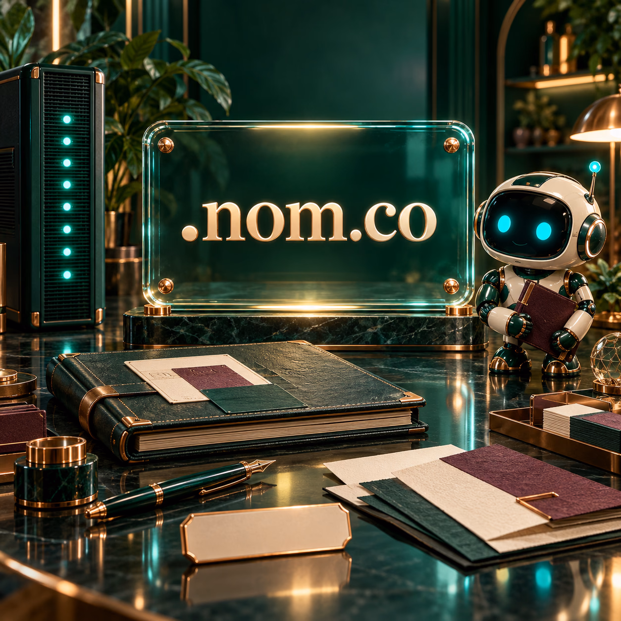 میز ساخت رزومهٔ دیجیتال با دفتر طراحی و پلاک چندبخشی .nom.co.