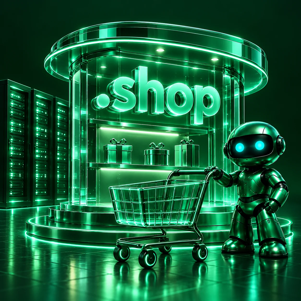 تصویر اختصاصی .shop، ربات و سرورهای شبکه