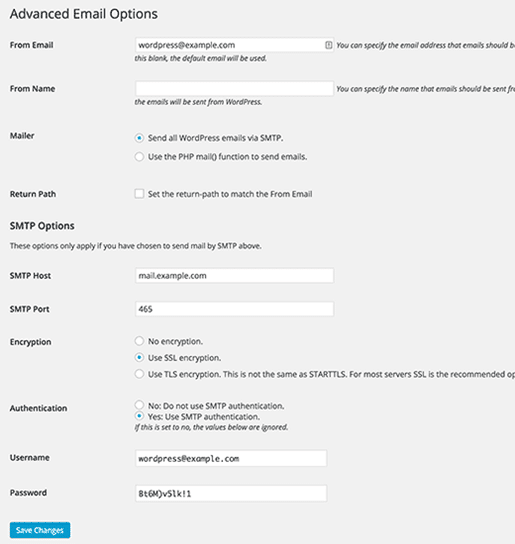 پیکربندی افزونه wp-mail-smpt